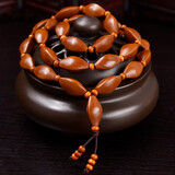 盘道橄榄核雕铁核 橄榄核长串脖挂 文玩核雕小籽素核男士手把件手链 1.1*2.1cm