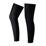HengTravler 运动护腿套篮球骑行冰丝夏防晒防滑男女户外跑步紧身护腿套裤袜 冰丝黑色XXL码一对(建议160-180斤)