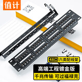 值计六类配线架48口 CAT6类千兆网络配线架满配 工程级装修布线镀金机架式机柜网线理线架  ZL-P6B