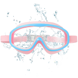RABIGALA儿童泳镜游泳眼镜女童男童小学生游泳眼镜高清大框大童款 蓝粉色6-12岁小学生适用
