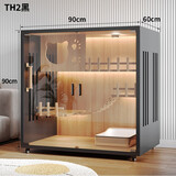 蒂乐森木猫别墅柜子防水别墅玻璃家用实猫笼子猫房子自由空间木质猫柜 FMS H2【长90宽60高90】 防水款 自己安装 送货到家