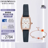 阿玛尼（Emporio Armani)手表 时尚复古镶钻小方表石英女士 生日礼物送女友 AR11469 喜剧大赛
