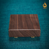 ASAN北美黑胡桃木制底座摆件工艺品花瓶奇石茶具实木底座定制刻字 正方形【7*7*2cm】（含铜脚）