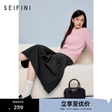 诗凡黎（'SEIFINI）【软糖绞花】诗凡黎澳洲美丽诺全羊毛套头针织衫24秋毛衣开衫女 粉色 套头衫 155/80CM/S