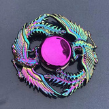 抖音同款解压玩具金属炫彩合金指尖陀螺手指间旋转手指减压神器 炫彩凤囚凰129