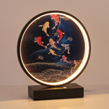 苏柏雪（suboxue） 新中式台灯床头灯卧室温馨创意浪漫简约现代触摸充电结婚装饰灯 年年有鱼 按钮开关（插电款）