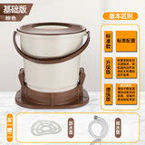 速野 宿舍甩干桶手动免电学生宿舍脱水机手动迷你手拉式家用单甩单脱脚踩式小型 【4代基础版】棕色+沥水盖+排水