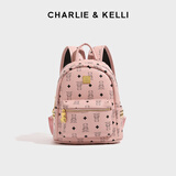 CHARLIE&KELLI CK品牌包包女款书包双肩包女士2025年妈咪背包大容量实用礼物女 粉色小号【代写贺卡 品牌礼袋】