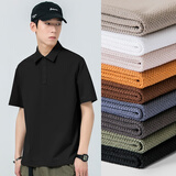 我的速度polo衫男夏季薄款翻领纯色简约休闲保罗上衣服男商务百搭男士短袖 黑色 180/XL