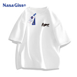 NASA GISS官方潮牌联名t恤男夏季宽松休闲圆领百搭印花五分短袖 白色 S 