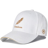 狐狸仙帽子男女韩版ins 潮鸭舌帽四季棒球帽时尚百搭刺绣网红羽毛帽子 羽毛款:白色 M 可调节(55-60c)