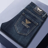 ARMANI EXCHANGE阿玛尼男士四季款牛仔裤男款小直筒宽松弹力轻奢商务休闲百搭长裤 H9318款 深蓝 31 2尺4腰围