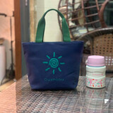 畅印 上班帆布袋拎包手提袋小号外出时尚手提包女妈妈小布包买菜手拎袋学生书袋 藏蓝小太阳