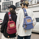 袋鼠斜挎包男士单肩小背包运动休闲手机包女大容量胸包潮 红色【带三个徽章】