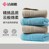 洁丽雅毛巾纯棉洗脸毛巾A类毛巾2条装纯棉加厚柔软吸水洗澡擦脸巾