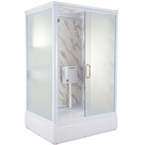 斯美牧德（SIMEIMUDE）整体淋浴房集成式一体式卫浴洗澡间厕所宾馆出租房整体卫生间 1.4*1.1正开右蹲坑（大理石纹）