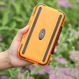 樱岛防水小配件收纳盒多功能路亚盒鱼钩假饵盒矶钓盒小工具盒渔具装备 大号橙色