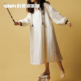 野兽派家居（tbh）哈利波特魔法永恒全棉刺绣长睡衣女士家居服睡裙夏 哈利·波特魔法永恒印花刺绣睡衣 L