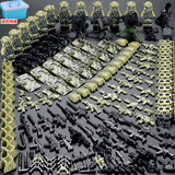 托比狮积木人仔现代军事特种兵小人偶士兵武器枪突击队儿童拼图礼物玩具 猎豹特战队12人12盾(送桶)