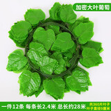 豚鹿仿真葡萄叶藤条植物树叶子管道吊顶装饰花藤假花塑料绿叶缠绕藤蔓 30叶大号葡萄【12条】