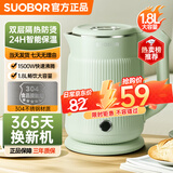 SUOBN正品恒温电热水壶家用智能全自动不锈钢烧水壶保温一体2025新款品牌旗舰店 1.8L 茶绿系【智能烧开断电】静音烧水+双层隔热
