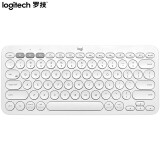 罗技（logitech） 蓝牙键盘K380多设备切换笔记本平板IPAD电脑适用 时尚轻薄巧克力 按键 白色