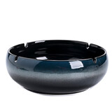 豪尊（HAOZUN）渐变烟灰缸陶瓷烟缸烟盅办公室摆件创意时尚防风大小个性轻奢潮流 蓝渐变烟灰缸-特大号