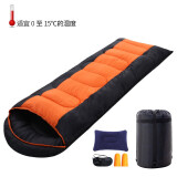 北极狼 BeiJiLang睡袋成人户外旅行冬季四季保暖室内露营双人隔脏棉睡袋1.8KG 拼接橙色