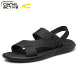 骆驼动感（camel active）凉鞋男真皮夏季防水防滑外穿两穿凉拖头层牛皮透气软底男士沙滩鞋 01691黑色 41 （按平常运动鞋码拍）