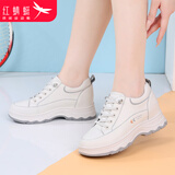 红蜻蜓小白鞋女鞋厚底增高加绒保暖休闲鞋女ins板鞋女C0TTN05121M米灰39