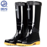 回力雨鞋男士中高筒防水雨鞋户外雨靴套鞋 HXL807 黑色高筒 42码