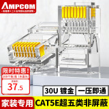 安普康（AMPCOM）水晶头超五类 30U镀金CAT5E类千兆网线接头100个 RJ45工程8P8C电脑网络监控连接器 AMCAT5E30100