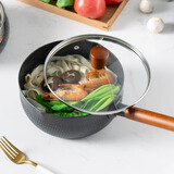 onlycook日式雪平锅奶锅一人食泡面锅小锅汤锅不粘煮锅宝宝辅食锅 中号雪平锅有盖 20cm