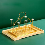 青苹果杯架家用杯子架客厅玻璃杯沥水架收纳托盘北欧创意茶杯倒挂置物架