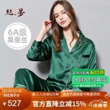 丝界推荐【商场同款】真丝睡衣女纯色桑蚕丝美肤减龄丝绸家居服套装