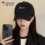 啄木鸟棒球帽男女2024新款帽子宽帽檐深顶百搭鸭舌帽显脸小防晒遮阳帽子 黑色