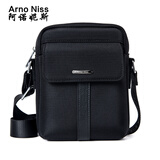 阿诺妮斯单肩包男斜挎包简约休闲耐用防水牛津布男包时尚手机包小挂包竖款