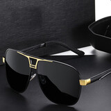 奥飘新款日夜两用钓鱼太阳镜男款墨镜2024开车司机眼镜 【黑金框黑灰片】白天