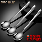 膳大皇（SHDO）德国316不锈钢勺子长柄吃饭勺家用大号调羹汤匙咖啡搅拌勺韩式勺 304大号【长柄厚款】20.3*4cm