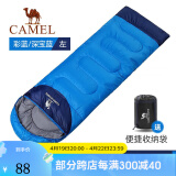 骆驼（CAMEL）户外睡袋 轻盈加厚保暖双人旅行露营室内便携成人睡袋 20—25℃，彩蓝/深宝蓝1.1kg(左) 均码