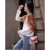 德玛纳【丁达尔穿搭】秋冬艺术感渐变含绵羊毛线衫慵懒藏肉针织衫女上衣