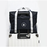 才俊旅行包大容量手提包韩版短途折叠便携行李袋健身包男女  才俊 黑色【双层结实好版型】 大