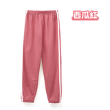 艾舞戈儿童防蚊裤夏季宝宝灯笼裤子女男童冰丝睡裤休闲长裤小脚裤 西瓜红 160