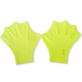 狄小琦游泳手蹼 游泳辅助装备划水手蹼成人半掌儿童游泳手噗自由泳手套 儿童黄色