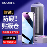 KOOLIFE适用苹果14ProMax防窥钢化膜iPhone14promax手机膜保护贴膜听筒防尘网偷看秒贴全屏幕覆盖玻璃超薄