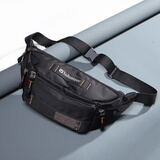 斯帕曼潮流胸包男2025新款多隔层斜挎包时尚男士腰包手机包牛津布单肩包 黑色