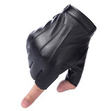 蒙斯朗瑞男士手套半指皮手套男韩版机车薄款运动骑行手套露指户外休闲开车