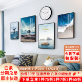 唤墙 客厅装饰画现代简约沙发背景墙壁画北欧大气轻奢组合挂画风景画 海阔天空 小套(2-2.5米沙发)晶瓷镶钻画