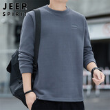 JEEP SPIRIT吉普卫衣男外套男装春秋季男士长袖t恤宽松休闲打底衫抓绒衣服