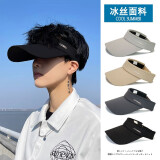 妆羽婉防晒帽子男夏季遮脸显脸小防紫外线太阳帽跑步运动鸭舌空顶遮阳帽 UVL-黑色